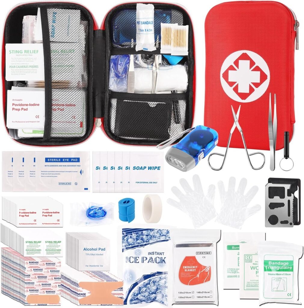 315 PCS First Aid Kit,Trauma Kit with Essential Emergency Medical Supplies, Suitable for Travel Home Office Vehicle Outdoor Camping Hiking(Red)…