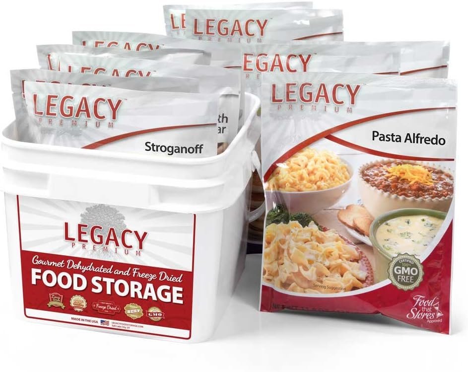 6 Day Emergency Food Supply Kit - 11,800 Total Calories - 9 lbs - 32 Servings, 8 Entrees - Disaster Relief - Survival Preparedness Supplies - Dehydrated/Freeze Dried Food Storage