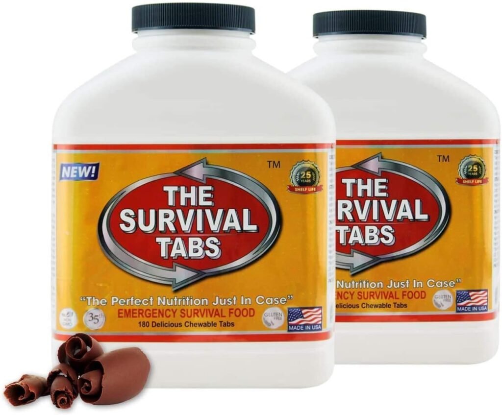 Emergency Food Supply - 10 Days Survival Food for Emergency Situation - Gluten Free and Non-GMO 25 Years Shelf Life (120 tabs - Chocolate)
