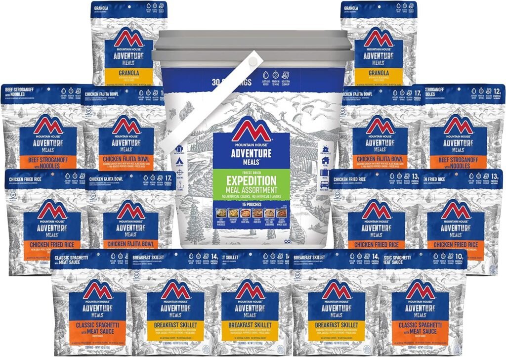 Mountain House Expedition Bucket | Freeze Dried Backpacking  Camping Food | 30 Servings