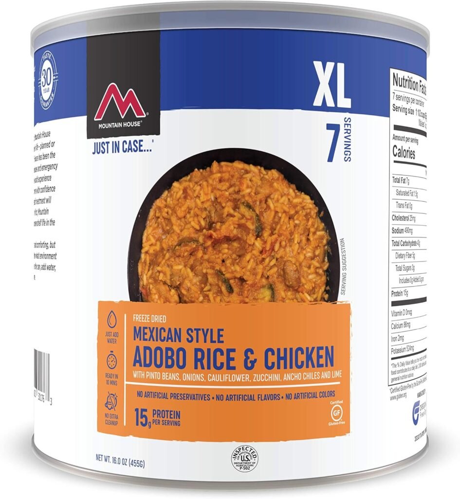 Mountain House Mexican Style Adobo Rice with Chicken | Freeze Dried Survival  Emergency Food | #10 Can | Gluten-Free