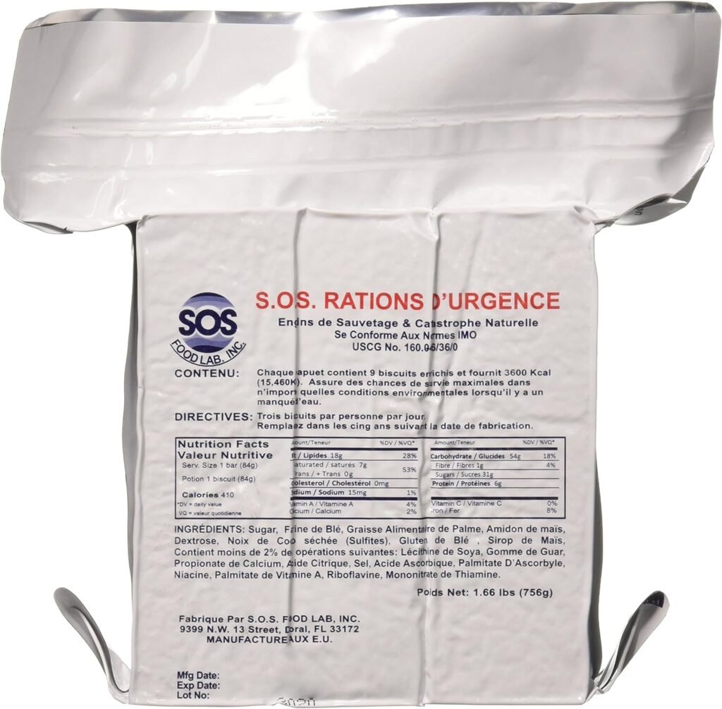 S.O.S. Rations Emergency Food Bars (2 Pack) | S.O.S. Rations 72 Hour 3600 Calorie Emergency Food Bars