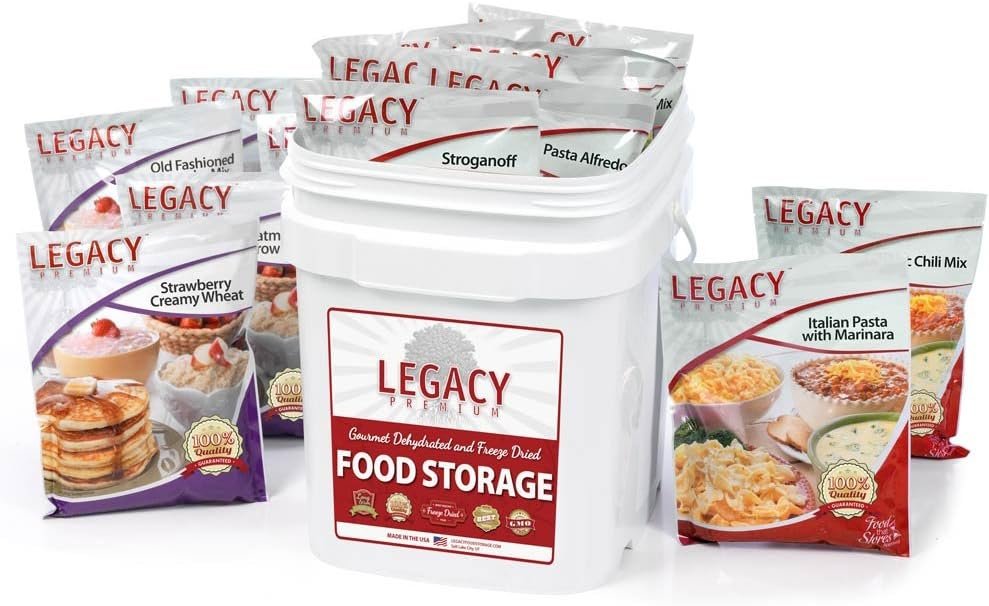 Survival Food Storage - 60 Large Servings - Freeze Dried Meal Assortment - 18 Lbs - Emergency Preparedness Supply Kit - Dehydrated Breakfast, Lunch  Dinner - Camping, Hiking Too