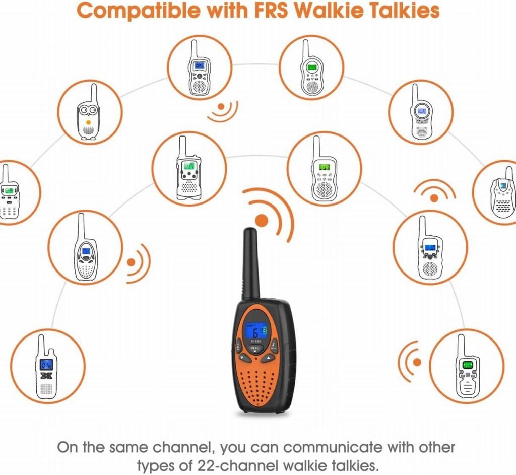 Two Way Radios for Adults, Topsung M880 FRS Walkie Talkie Long Range with VOX Belt Clip/Hands Free Walki Talki with Noise Cancelling for Women Kids Camping Hiking Cruise Ship (Orange 2 in 1)