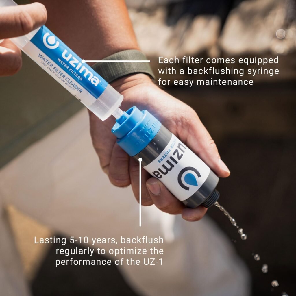 UZ-1 Water Filter Cartridge Replacement for UZ-BP Backpack System and UZ-2 Gravity Water Filtration System- Use as Standalone portable water filter or as Replacement filter