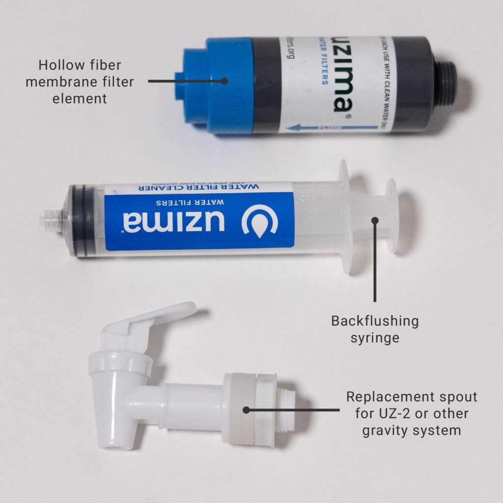UZ-1 Water Filter Cartridge Replacement for UZ-BP Backpack System and UZ-2 Gravity Water Filtration System- Use as Standalone portable water filter or as Replacement filter
