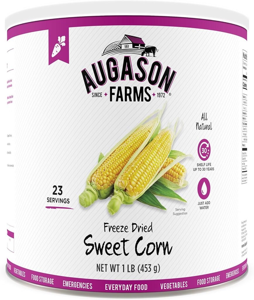Augason Farms Freeze Dried Sweet Corn 16 oz #10 Can